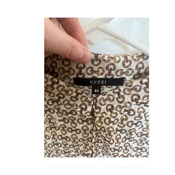 Gucci Horsebit Print Cotton Lawn Tunic Top - Picture 7 of 16